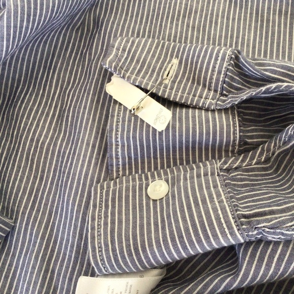 RAILS ELLA SLATE/WHITE PINSTRIPE BUTTON UP SHIRT WOMENS SIZE SMALL - Picture 12 of 13